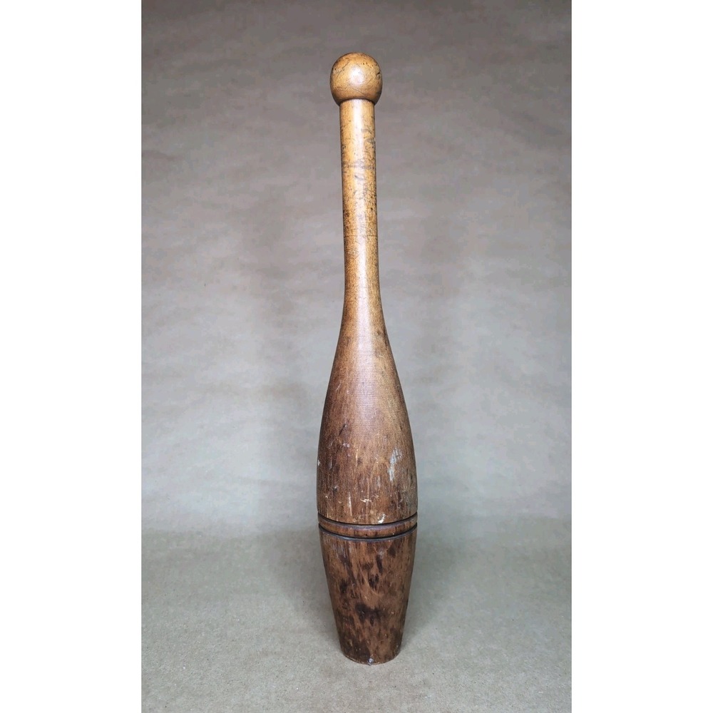 Vintage Wood Juggling Pin Indian Exercise Club Circus Clown Wooden 1 Lb 15"